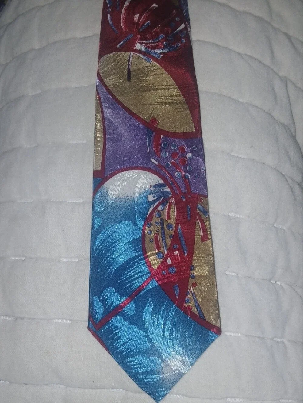 70s Vintage Essex Row Abstract  Fireworks Tie